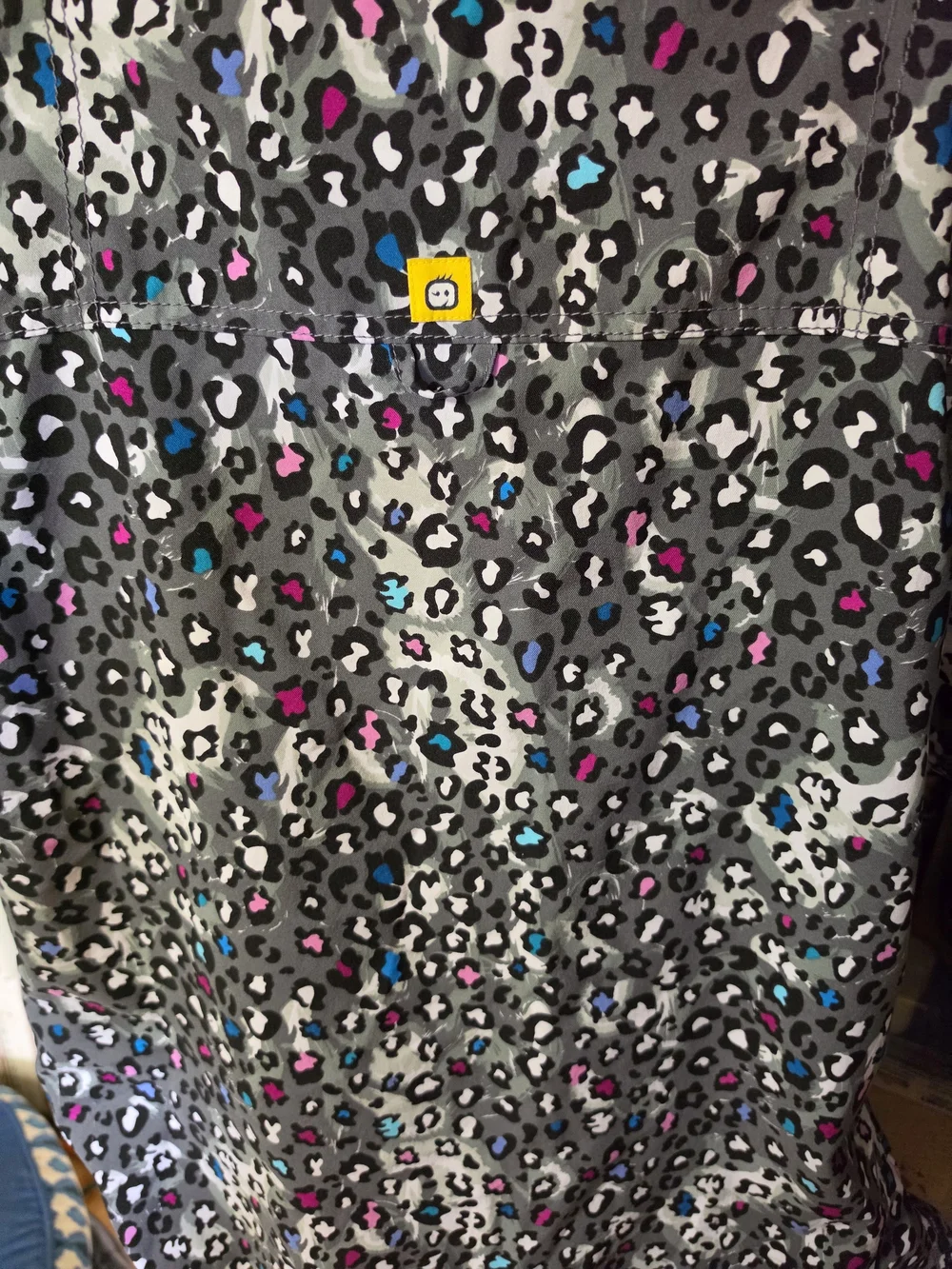 Wink Gray Leopard Print V-Neck Top with Pink & Blue Accents - Picture 2 of 6